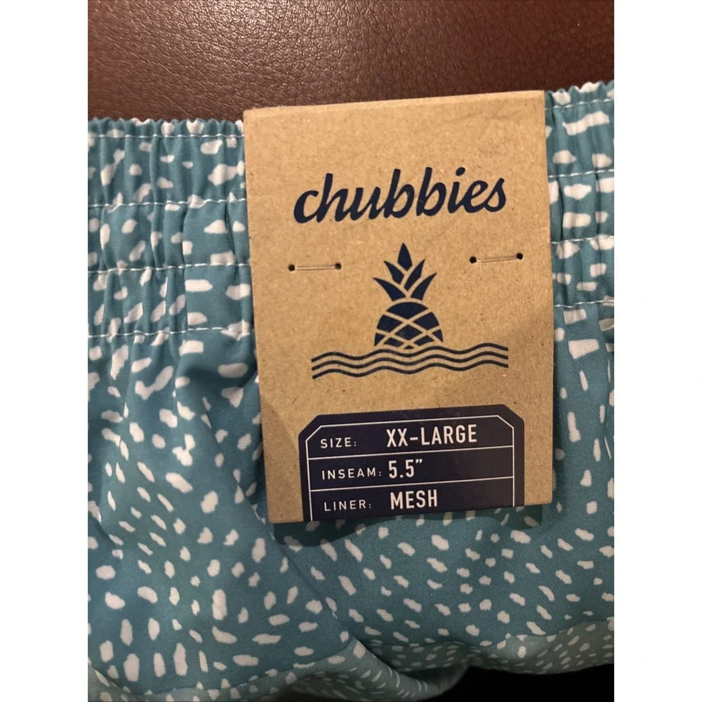 Chubbies Mens Turquoise Agua The Whale Shark Classic 5.5